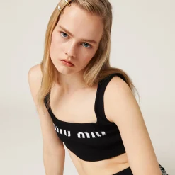 Black Viscose Top | Miu Miu