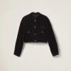 Black Washed Velvet Blouson Jacket | Miu Miu