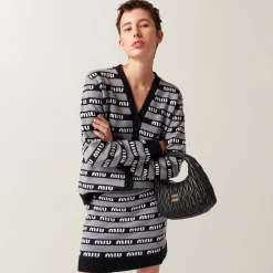 Black Wool Cardigan | Miu Miu