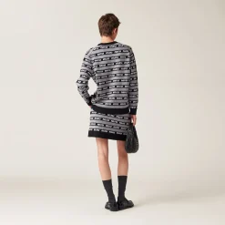 Black Wool Cardigan | Miu Miu