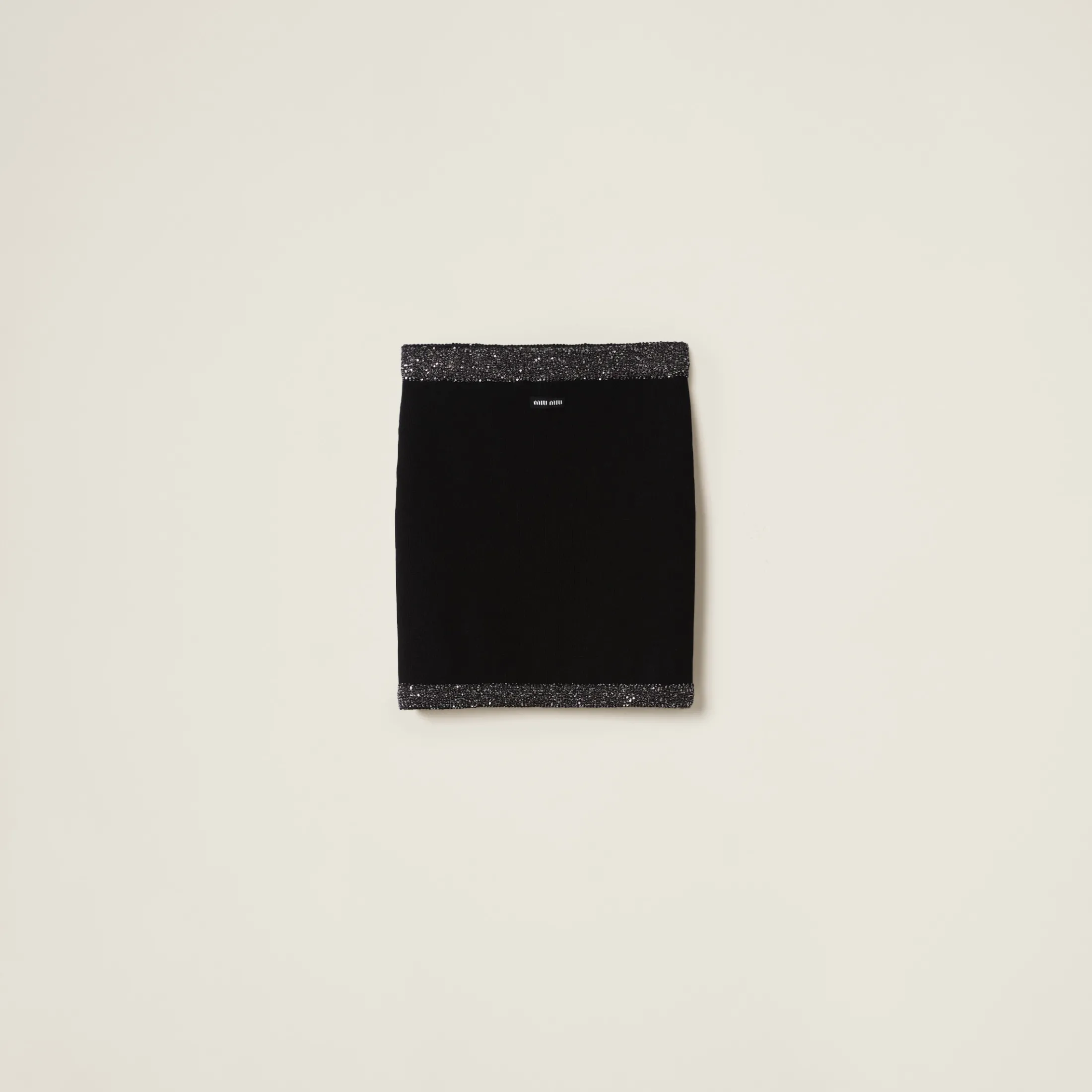 Black/black Cashmere Miniskirt | Miu Miu