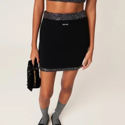 Black/black Cashmere Miniskirt | Miu Miu