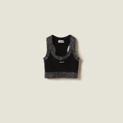 Black/black Cashmere Top | Miu Miu