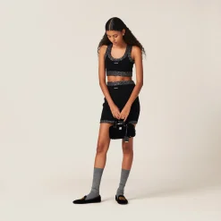 Black/black Cashmere Top | Miu Miu