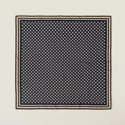 Black/caramel Printed Twill Scarf | Miu Miu