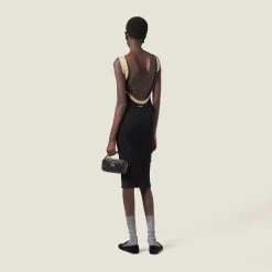 Black/pale Yellow Cashmere Dress | Miu Miu