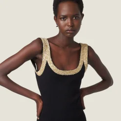 Black/pale Yellow Cashmere Dress | Miu Miu