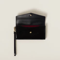 Black/red Patent Leather Card Holder | Miu Miu