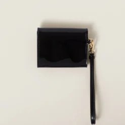 Black/red Patent Leather Card Holder | Miu Miu