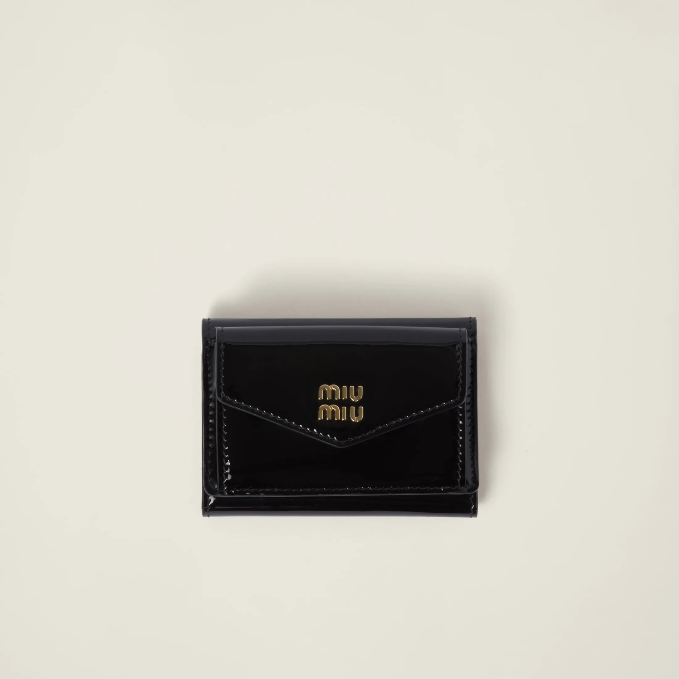Black/red Small Patent Leather Wallet | Miu Miu