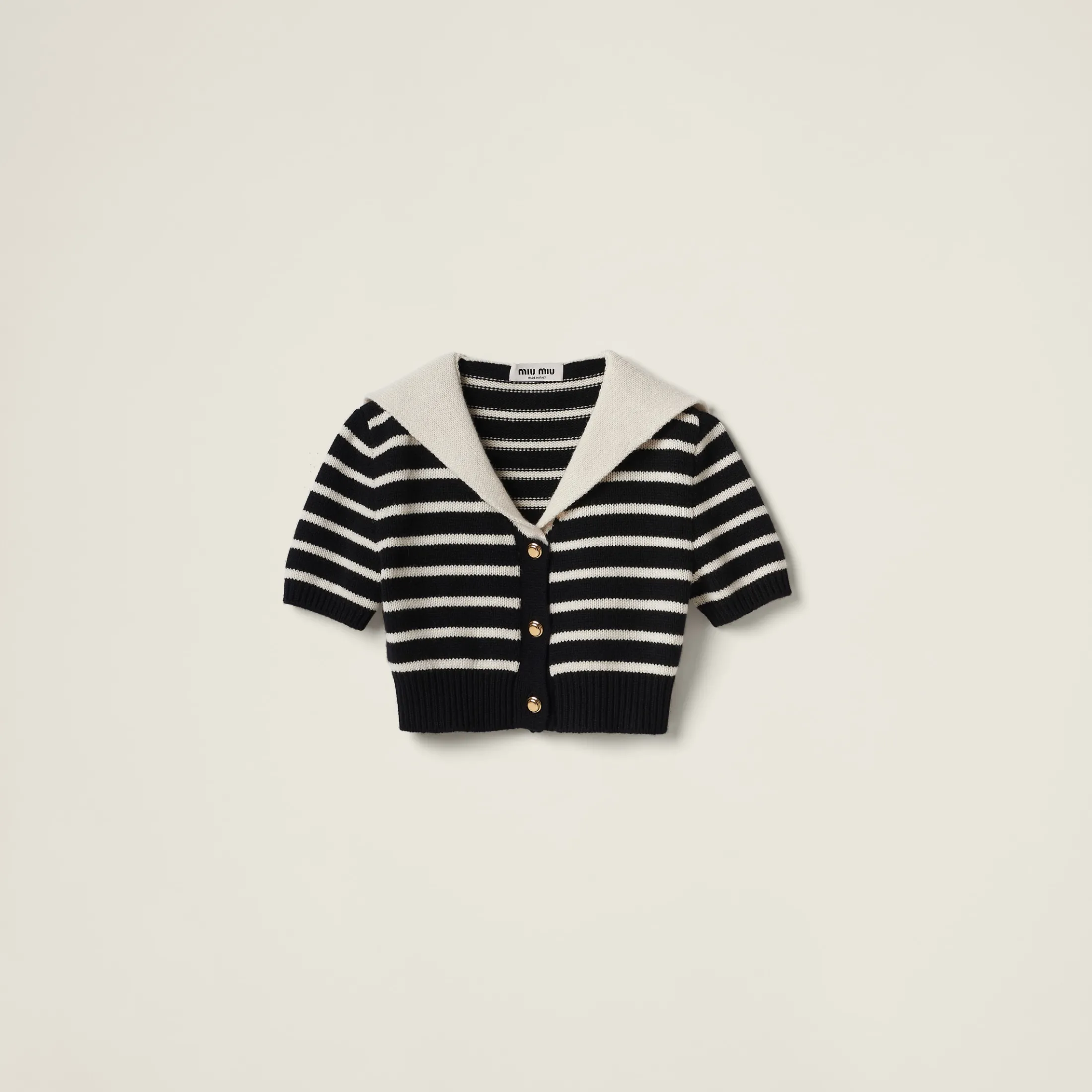 Black/tan Cashmere Knit Cardigan | Miu Miu