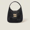 Black/tan Woven Fabric Hobo Bag | Miu Miu