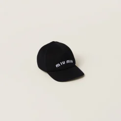 Black/white Drill Baseball Cap | Miu Miu