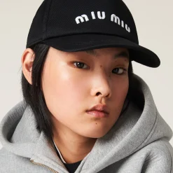 Black/white Drill Baseball Cap | Miu Miu