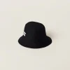 Black/white Drill Bucket Hat | Miu Miu
