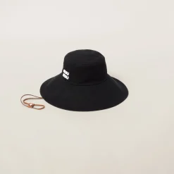 Black/white Drill Hat | Miu Miu