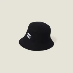 Black/white Drill Hat | Miu Miu