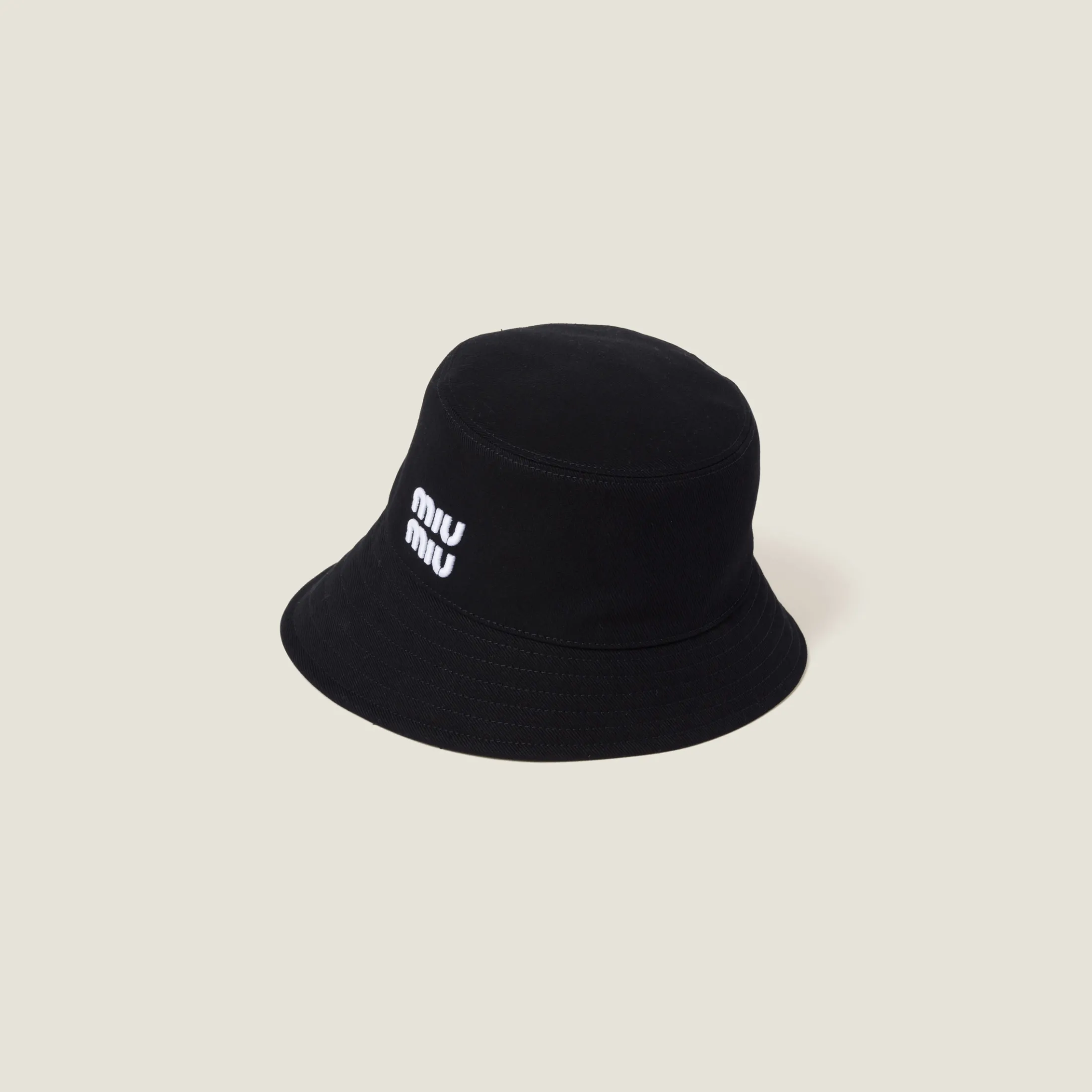 Black/white Drill Hat | Miu Miu