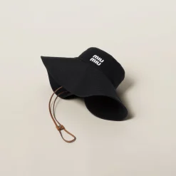 Black/white Drill Hat | Miu Miu