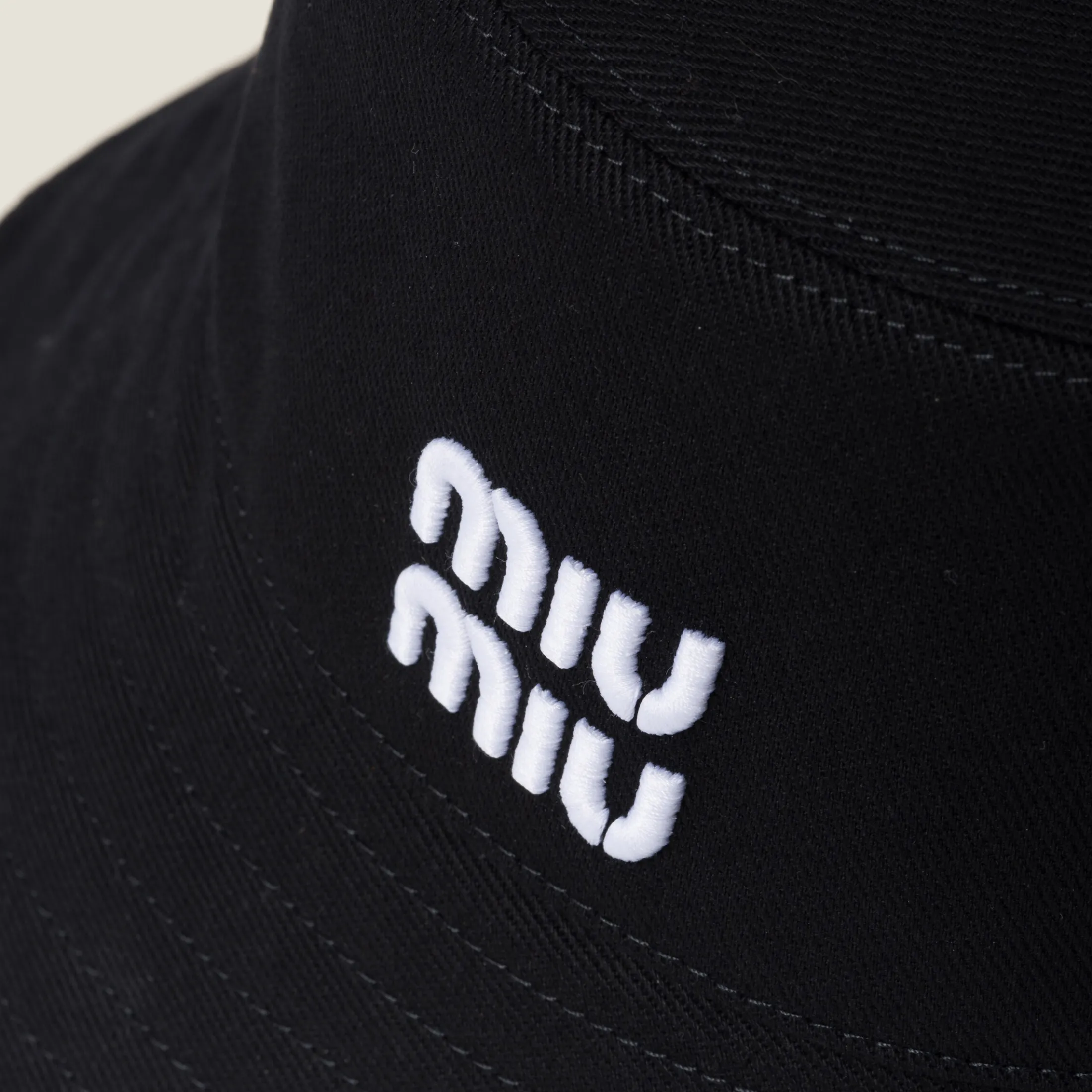 Black/white Drill Hat | Miu Miu