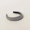Black/white Gingham Check Wool Headband | Miu Miu