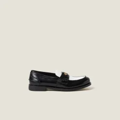 Black/white Leather Penny Loafers | Miu Miu