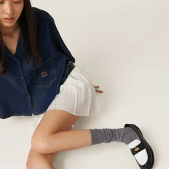 Black/white Leather Penny Loafers | Miu Miu