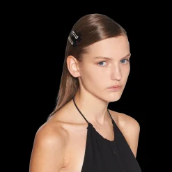 Black/white Plexiglas And Metal Hair Clips | Miu Miu