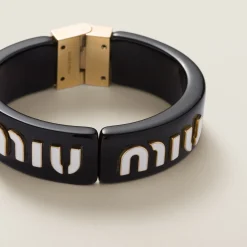 Black/white Plexiglas And Metal Bracelet | Miu Miu