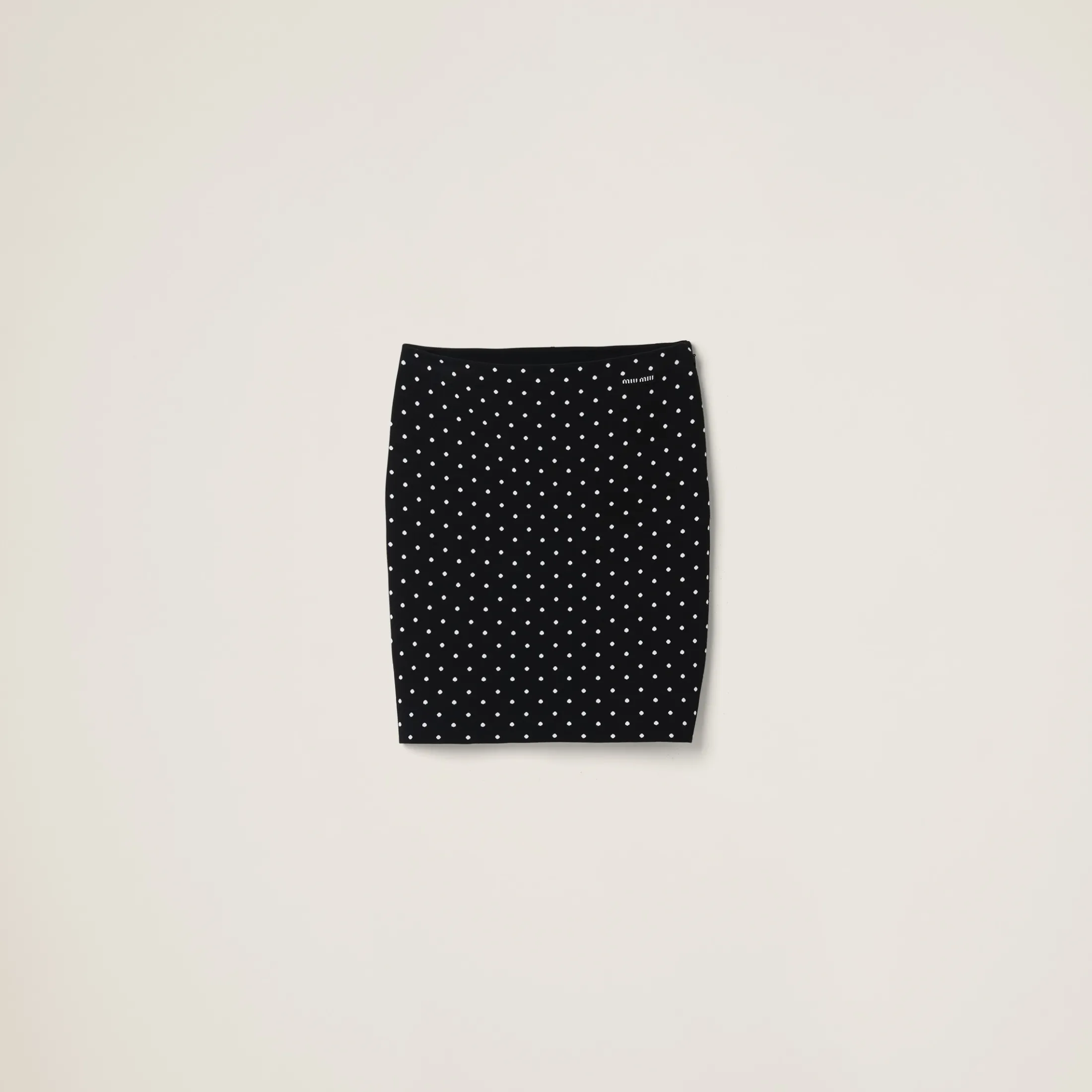 Black/white Polka-dot Viscose Skirt | Miu Miu