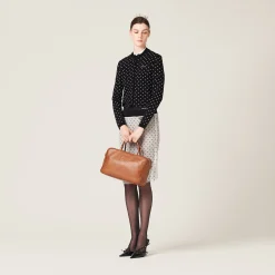 Black/white Polka-dot Viscose Cardigan | Miu Miu