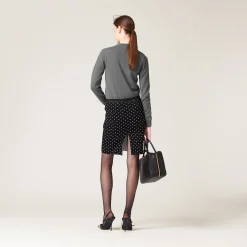 Black/white Polka-dot Viscose Skirt | Miu Miu