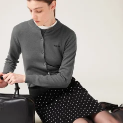 Black/white Polka-dot Viscose Skirt | Miu Miu
