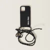 Black/white Rubber Cover For Iphone 15 Pro | Miu Miu