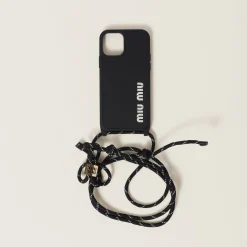 Black/white Rubber Cover For Iphone 15 Pro | Miu Miu