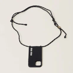 Black/white Rubber Cover For Iphone 15 Pro | Miu Miu
