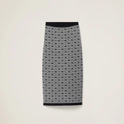 Black/white Viscose Skirt | Miu Miu