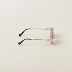 Blue Lenses Miu Miu Logo Sunglasses | Miu Miu
