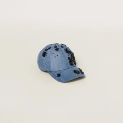 Blue/black Denim Baseball Cap | Miu Miu