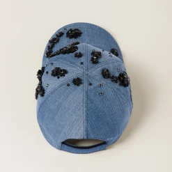Blue/black Denim Baseball Cap | Miu Miu