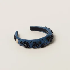 Blue/black Denim Headband | Miu Miu