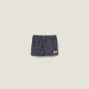 Blue/ivory Checked Tweed Shorts | Miu Miu