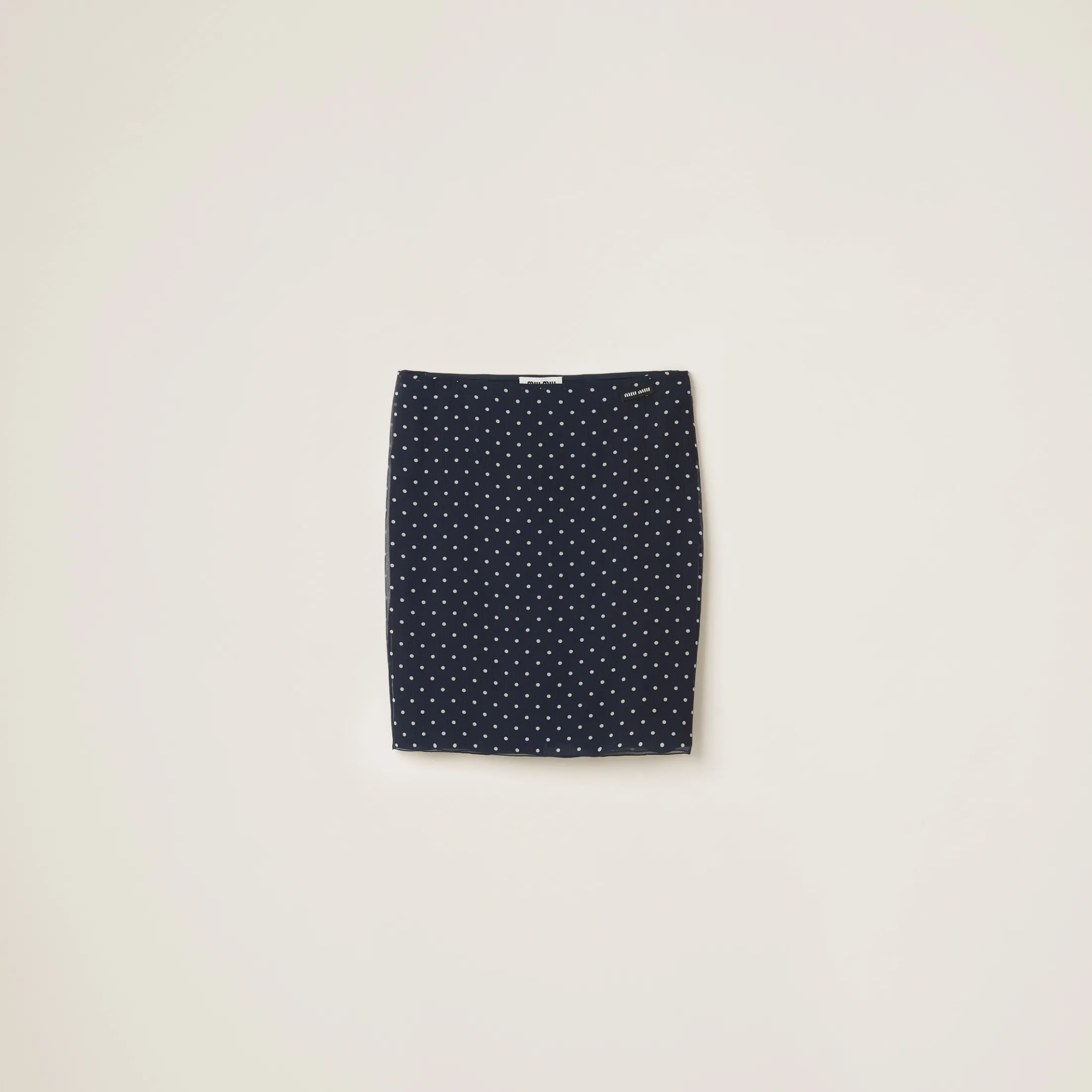 Blue/ivory Polka-dot Chiffon Skirt | Miu Miu