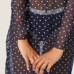 Blue/ivory Polka-dot Chiffon Dress | Miu Miu