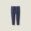 Blue/ivory Polka-dot Silk And Wool Pants | Miu Miu