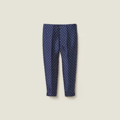 Blue/ivory Polka-dot Silk And Wool Pants | Miu Miu