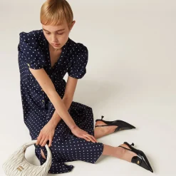 Blue/ivory Printed Crepe De Chine Dress | Miu Miu