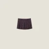 Blue/red Checked Wool Miniskirt | Miu Miu