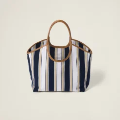 Blue/sand Ivy Canneté Fabric Bag | Miu Miu