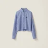 Blue/sky Blue Checked Poplin Shirt | Miu Miu